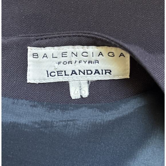 VTG Balenciaga for Icelandair Flight Attendant Uniform Dress EU 46 US 14 Blue - Picture 10 of 11